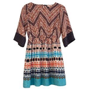 GB Girls Geometric Dress 3/4 Sleeve Size XL